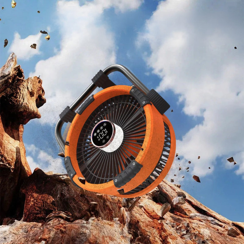 Rechargeable Camping Fan with LED Light | Built-In Power Bank Function | Hangs in Tents for Camping and Power Outages