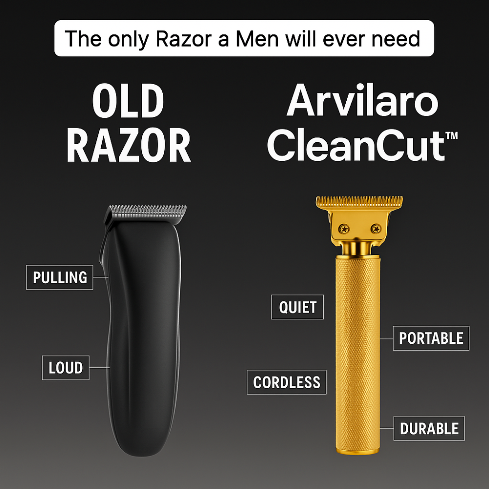 Cordless Barber Hair Trimmer with Carbon Steel Blades | 120 Minutes per Charge from a 1400 mAh Battery | Black or Gold