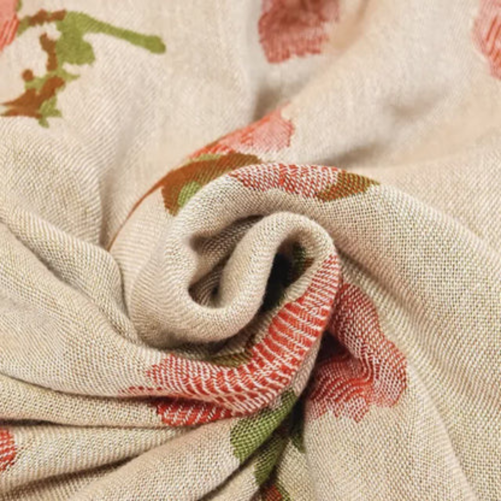 Bamboo Fiber Summer Blanket with Rose Pattern | Lightweight for Warmer Nights | A Decorative Bedding Layer