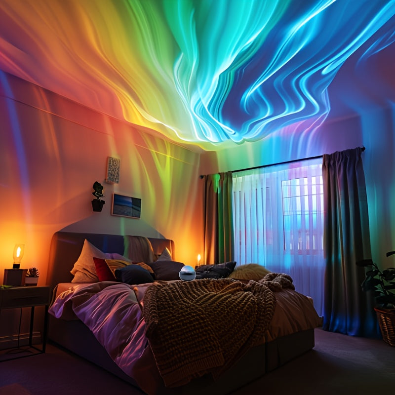 Aurora Projector for a Bedroom Ceiling and Walls | Multicolor Night Light for a Calm Atmosphere or a Party