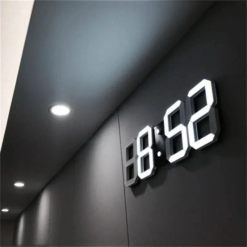 3D LED Digital Clock for the Wall | Dimmable Display Readable from Across the Room | Seven Color Choices