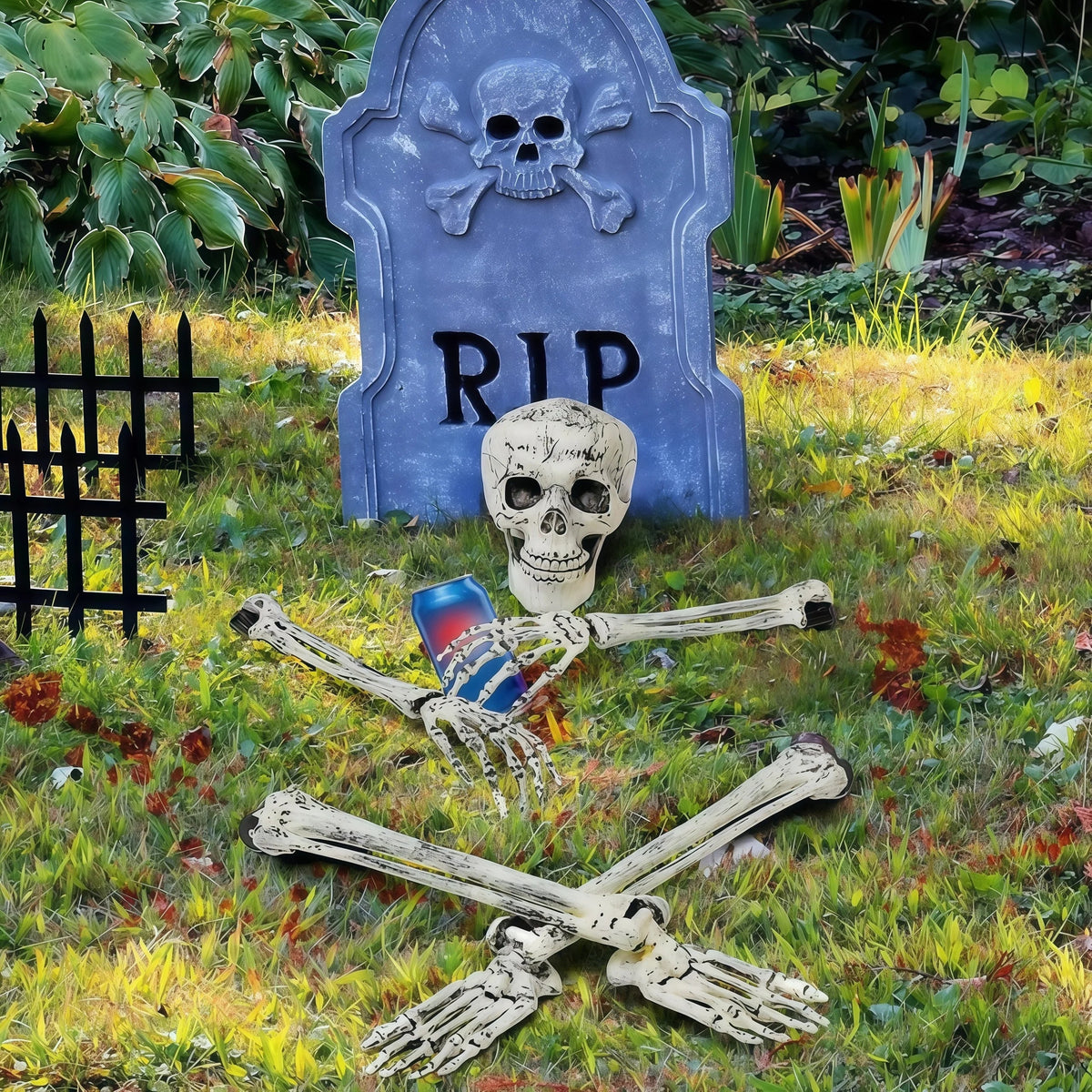 Halloween Skeleton Yard Stakes | Arms And Legs In Weather Resistant Plastic | Push In Stakes For A Graveyard Scene