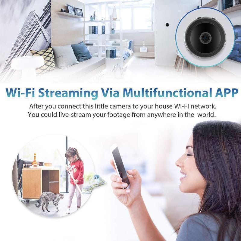 1080p WiFi Security Camera with Magnetic Base | 150 Degree View, Night Vision LEDs | App Control and Live Video