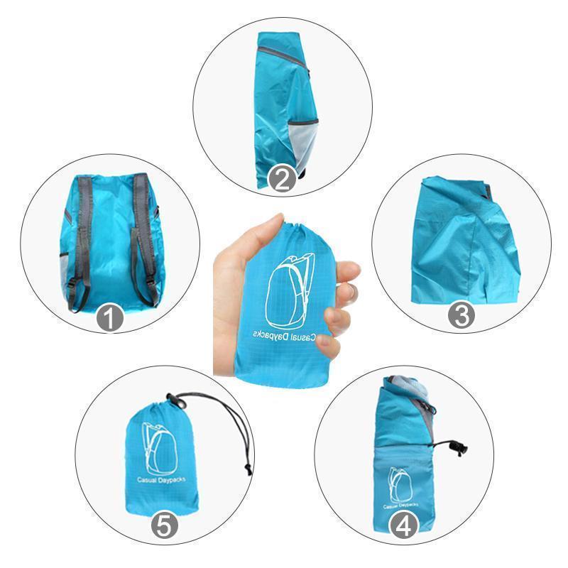 Foldable Travel Backpack That Packs Into Its Own Pouch | Lightweight 30D Nylon Daypack for Hiking, School or Carry-On