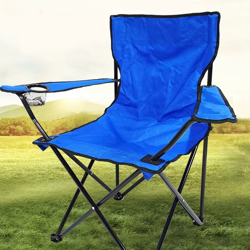 Folding Camping Chair with Armrests and Cup Holder | Supportive Backrest | Comfortable Seating for Camping and Beach Trips