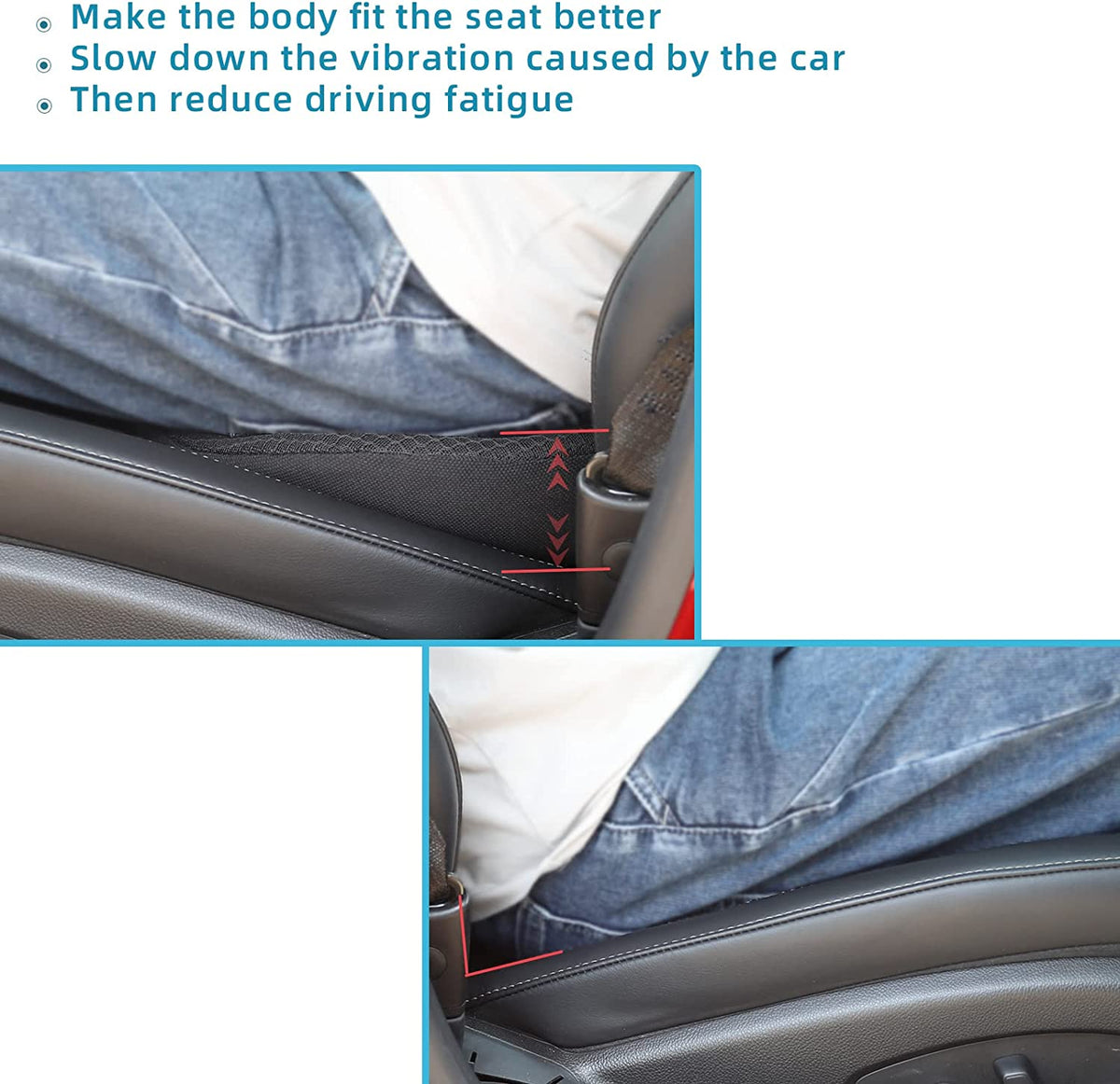 Memory Foam Car Seat Cushion for Adults | 3.5 Inch Driving Riser with a Breathable, Washable Zip Off Cover