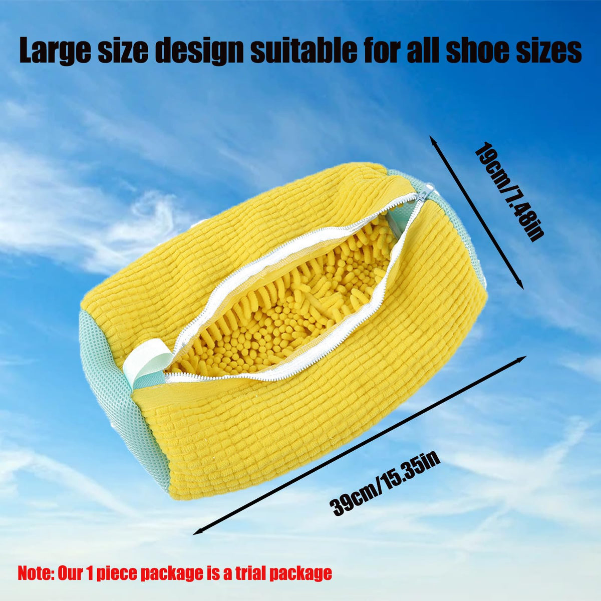 Shoe Storage and Wash Bag, 2 Pack with Adjustable Trees | Chenille Microfiber Pouch for the Washing Machine | Zip Close