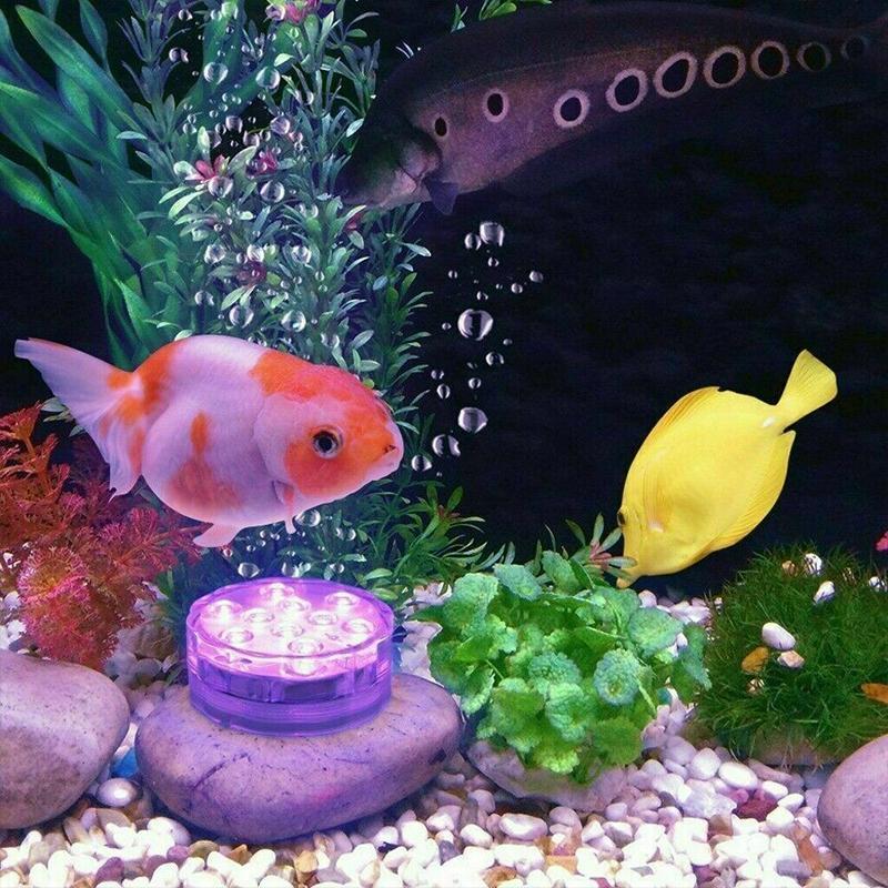 Submersible Waterproof LED Lights with a Remote | 13 Beads, 16 Colors, Magnet and Suction Cup | IP68, Runs on AAA Batteries