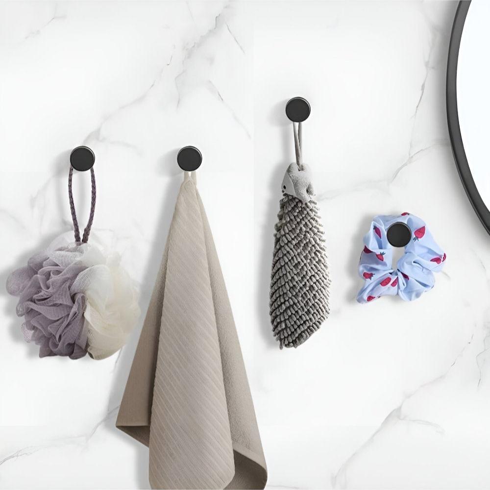 Shower Hooks with Grip Lock Design | Compact, Space-Saving Size | Organizes Loofahs and Bathroom Accessories