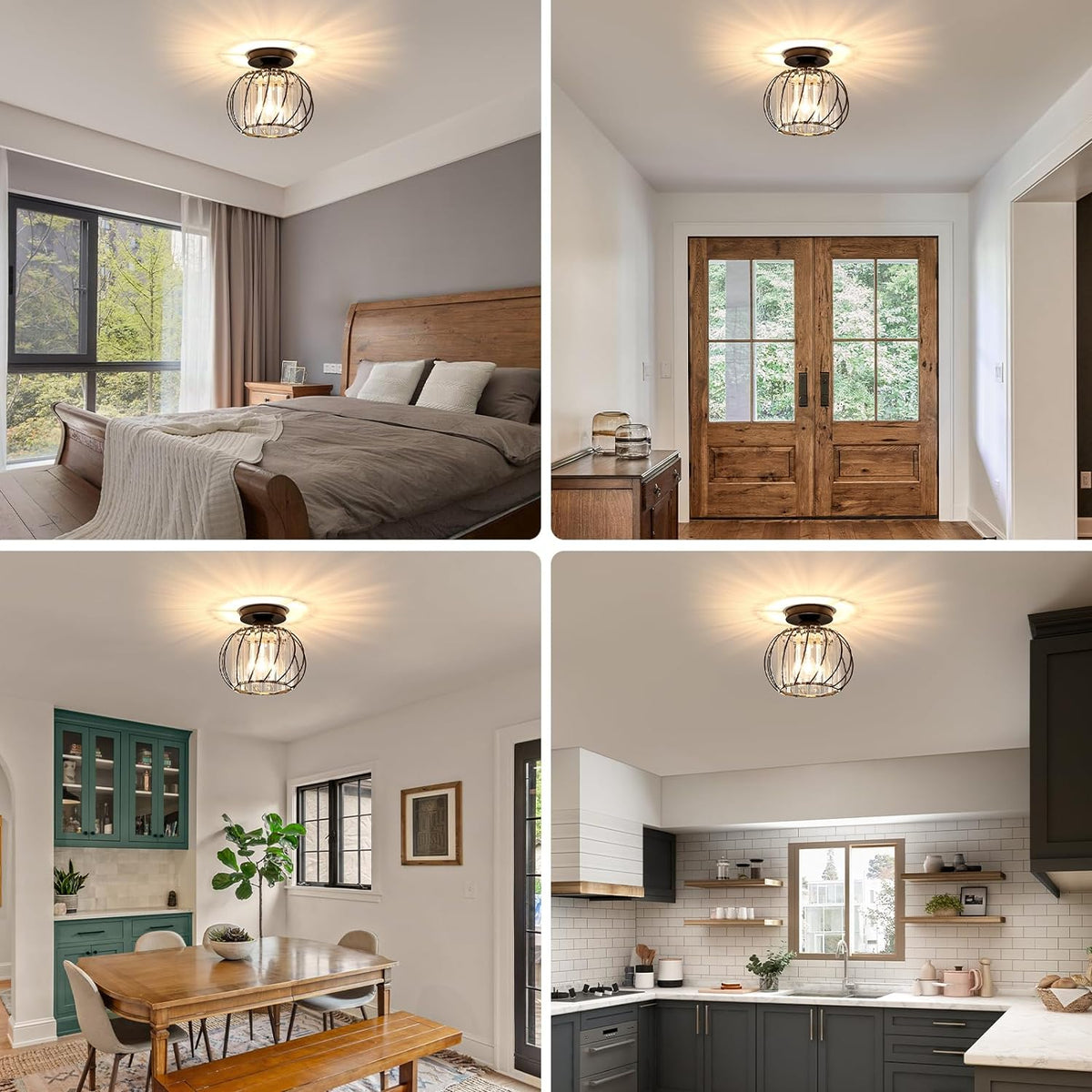 Nordic Glass Ceiling Light | Available in Black, Gold, or Silver | Minimal Design for Hallways and Living Spaces