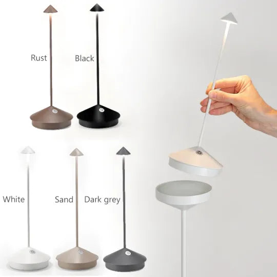 Cordless LED Table Lamp with Dimmable Brightness | USB Rechargeable Battery | For Indoor and Covered Outdoor Use