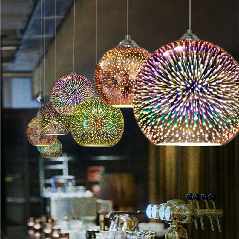 3D Firework Pendant Light | Layered Colorful Design | A Bold Ceiling Statement for Living Rooms and Dining Areas