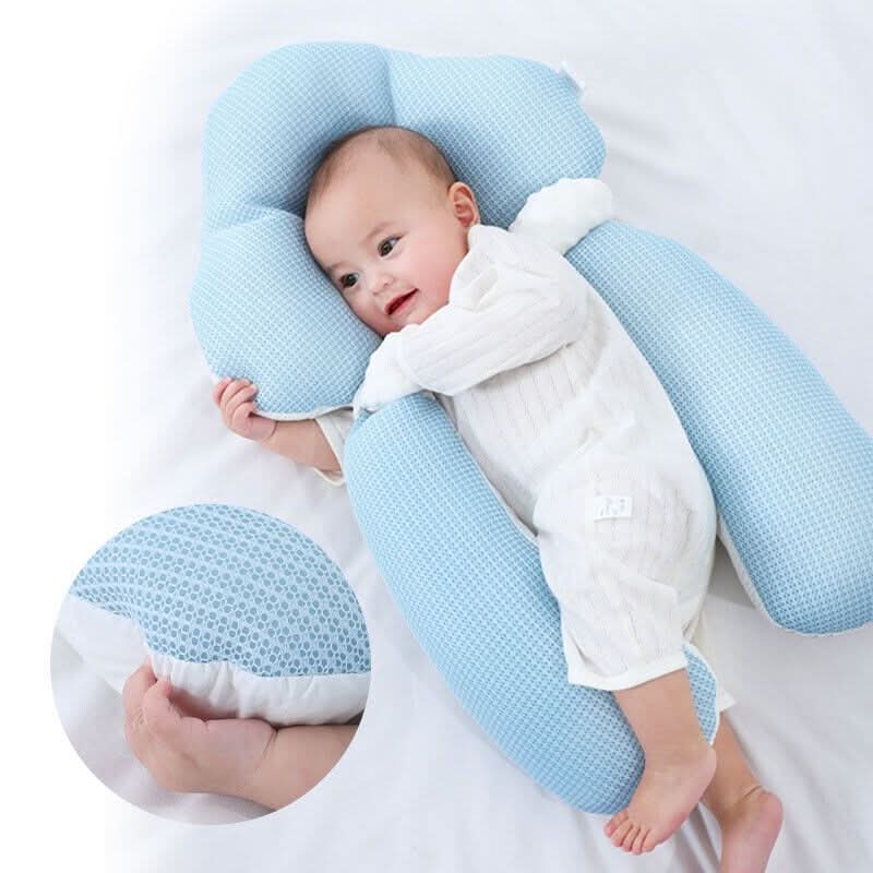 Adjustable Newborn Cushion with Anti-Roll Side Supports | For Ages 0 to 12 Months | Soft Padded Design for Supervised Rest