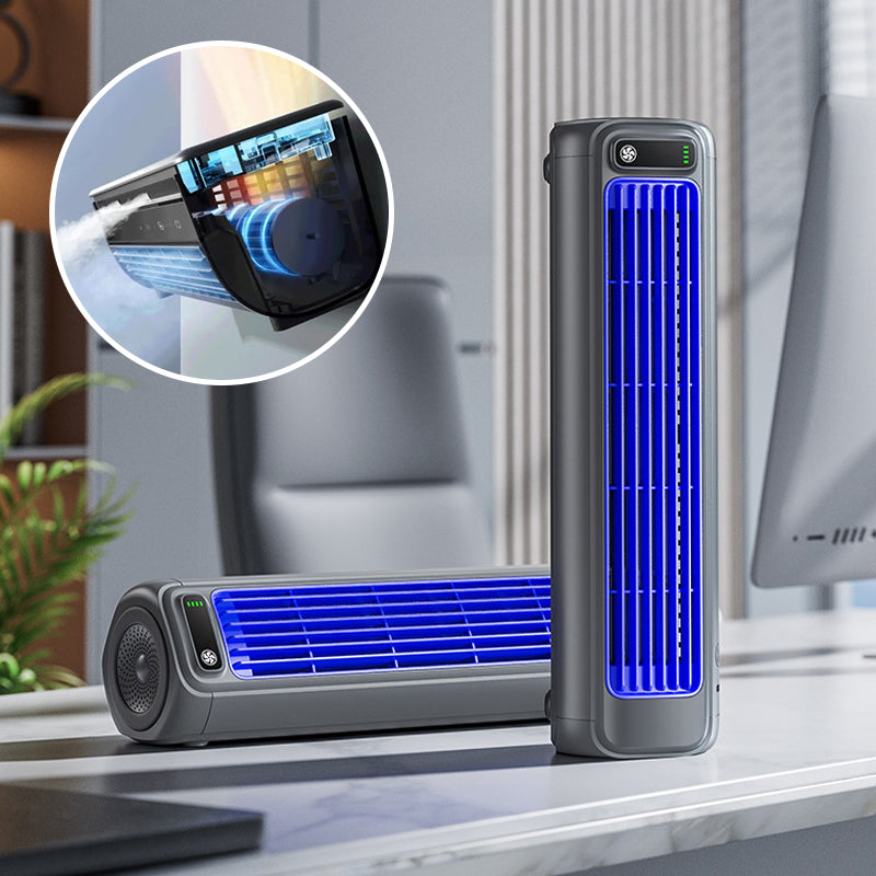 Wireless Rechargeable Air Cooler with Water-Based Cooling | Cordless Design | USB Recharge for Desk or Bedside Use