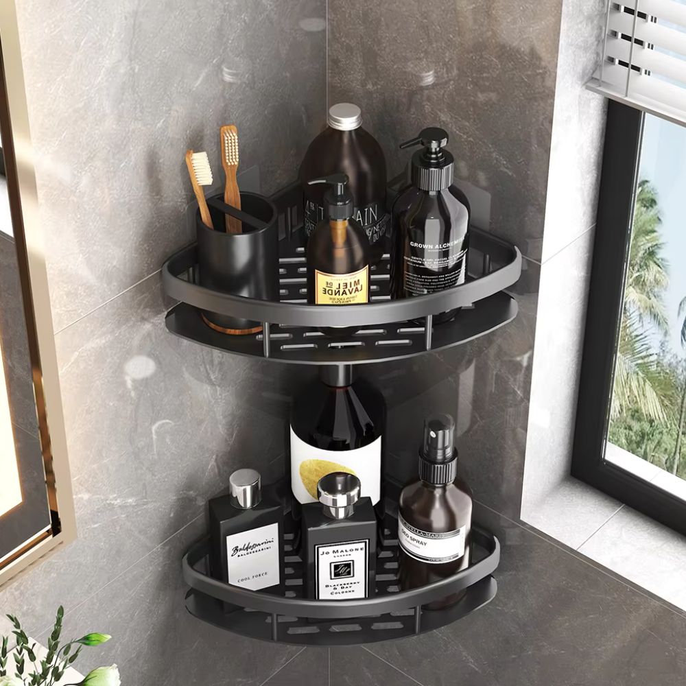 Wall-Mounted Shower Shelf Organiser | Space-Saving Bathroom Storage | Keeps Toiletries Within Easy Reach