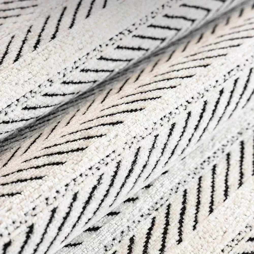 Herringbone Sofa Cover with Scalloped Edge | Woven Pattern Design | Protects and Refreshes Your Living Room Seating