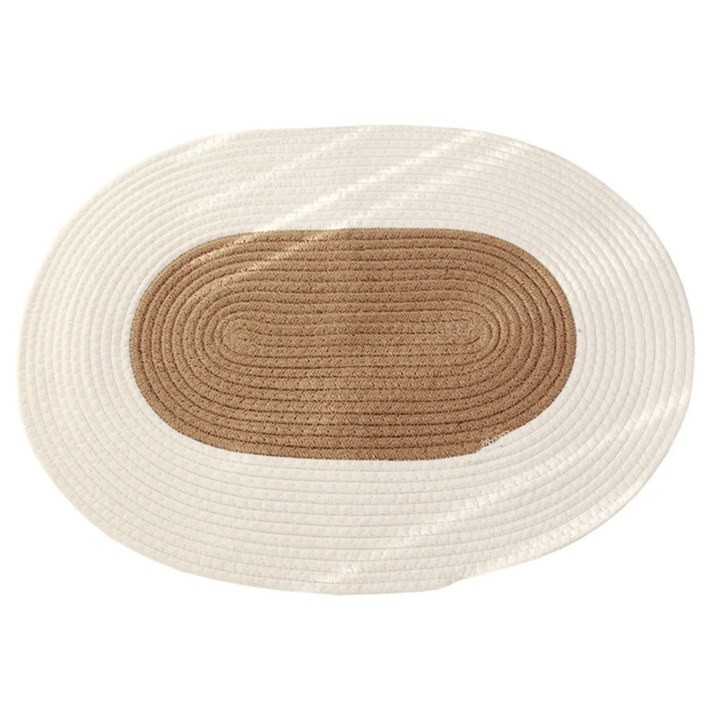 Braided Hemp Oval Rug | Textured Woven Construction | Versatile Floor Coverage for Any Indoor Space