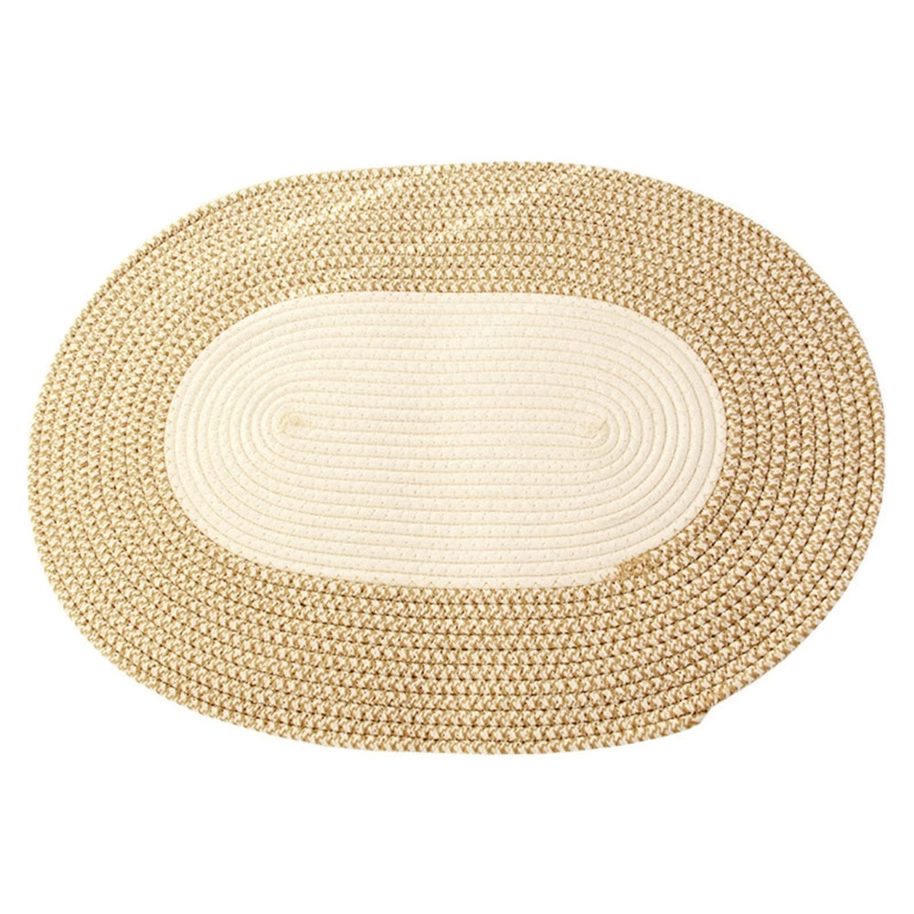 Braided Hemp Oval Rug | Textured Woven Construction | Versatile Floor Coverage for Any Indoor Space