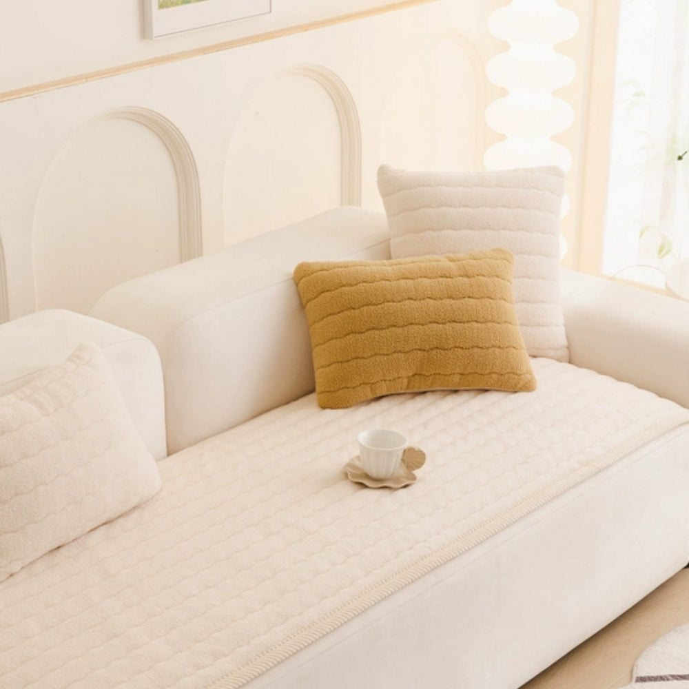 Thick Plush Sofa Cover Slipcover | Full Coverage, Soft Layer | Refreshes and Protects Your Seating