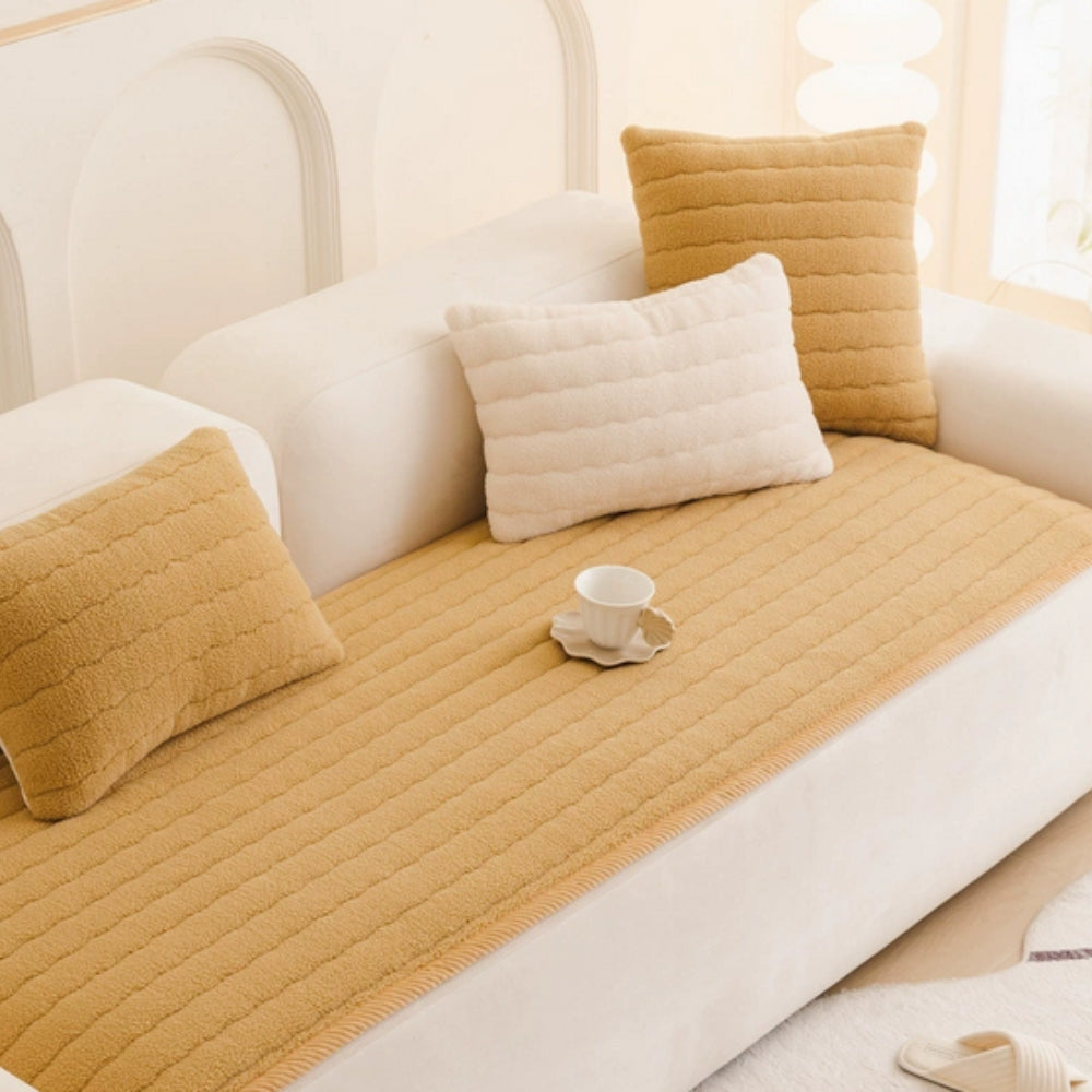 Thick Plush Sofa Cover Slipcover | Full Coverage, Soft Layer | Refreshes and Protects Your Seating