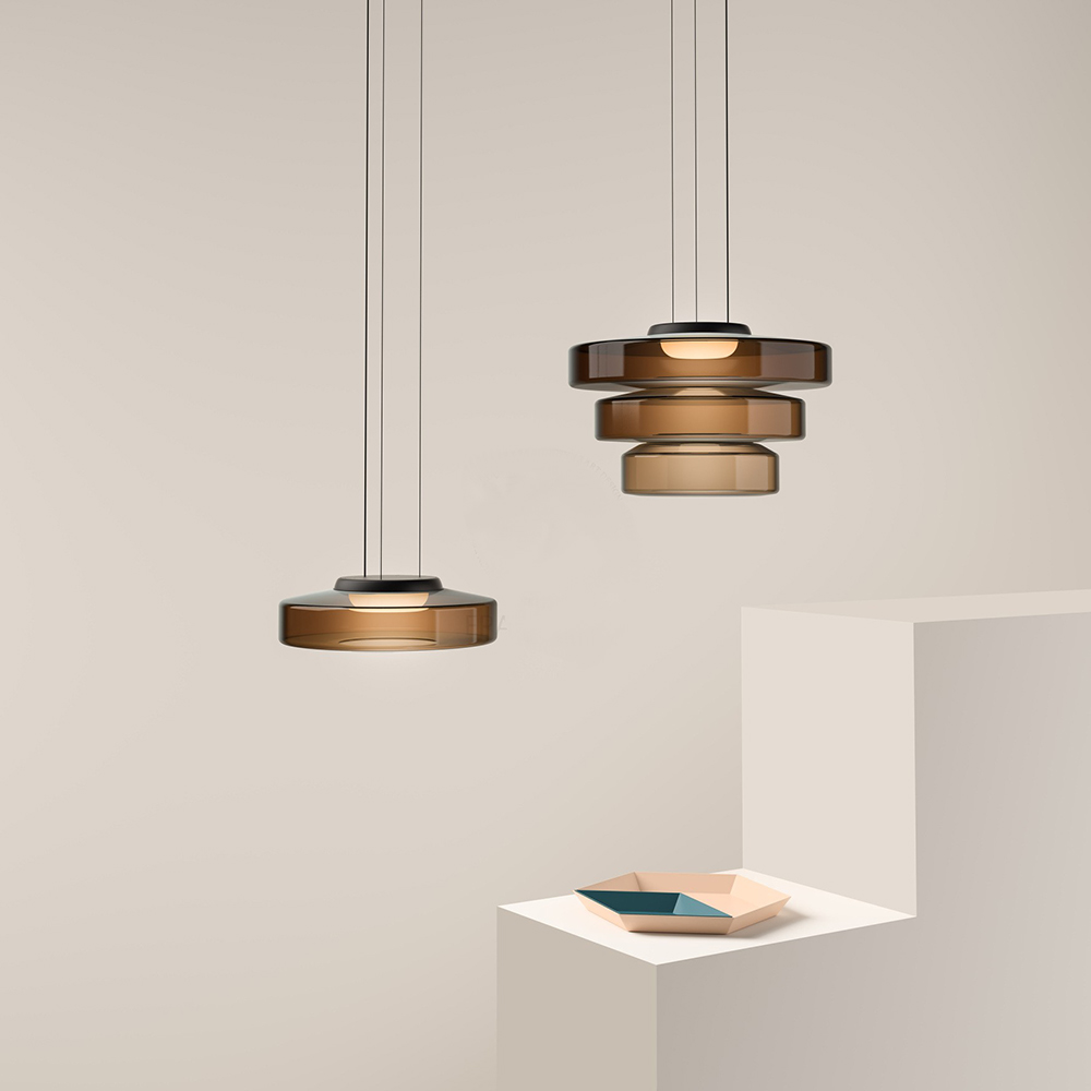 Bauhaus Glass Pendant Light | Smooth Geometric Shade | Ceiling-Suspended Lighting for Kitchens and Living Areas