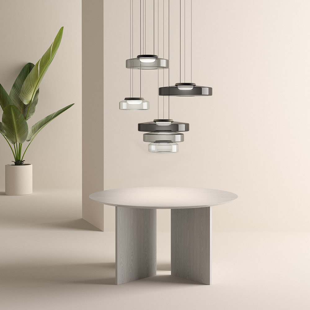 Bauhaus Glass Pendant Light | Smooth Geometric Shade | Ceiling-Suspended Lighting for Kitchens and Living Areas