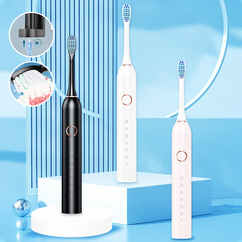 Electric Toothbrush with 40,000 VPM Sonic Motor | Two-Minute Timer and Three Intensity Levels | IPX7 Rated for Bath and Shower