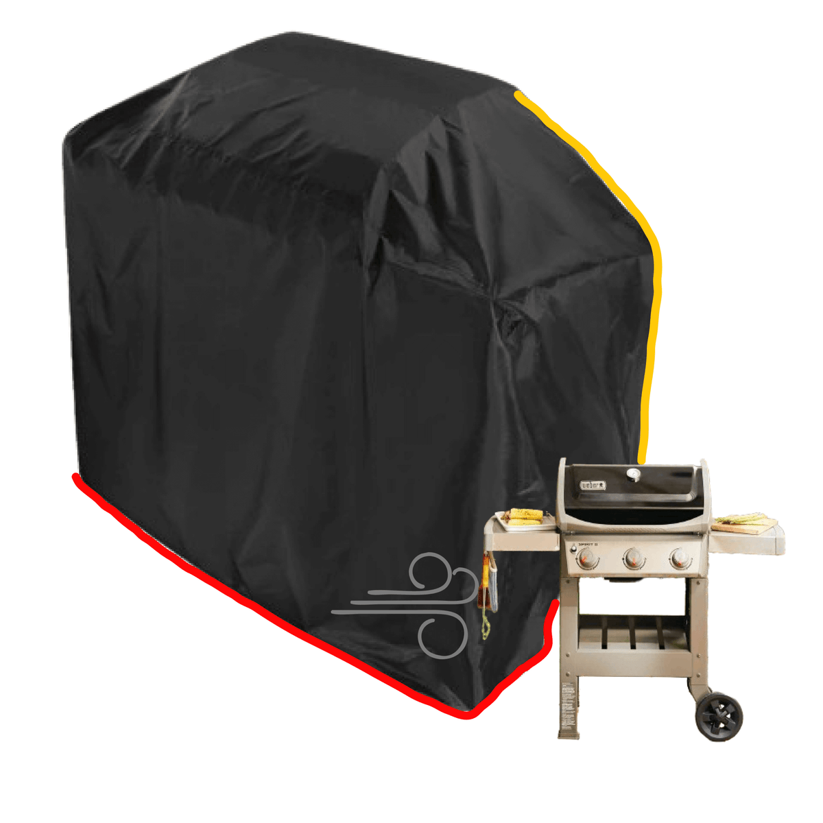 Weatherproof BBQ Grill Cover with Flexible Fit | Fits Large and Small Grills | Easy On/Off Protection Between Uses