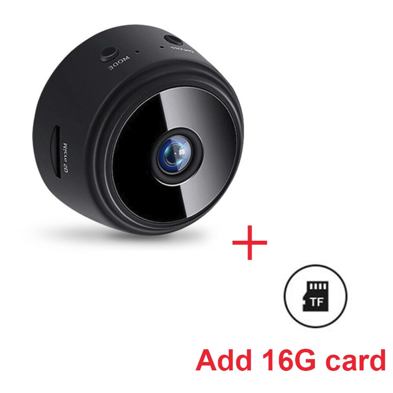 Mini Security Camera with 1080p HD Video and Night Vision | Magnetic Mount, Motion Detection and Memory Card Options