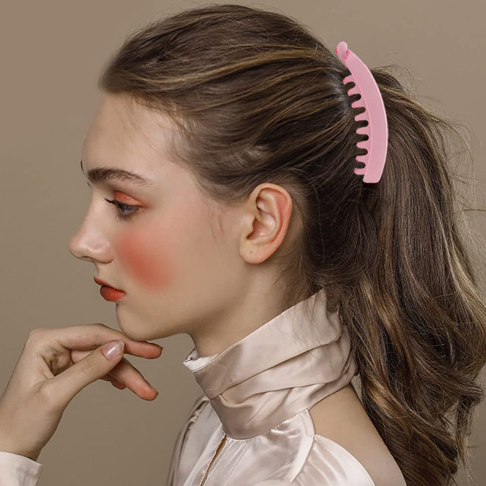 Large Banana Hair Clip for Thick Ponytails | Non Slip ABS Claws That Open to 21 cm | Choose One of Six Matte Colors or the Full Set