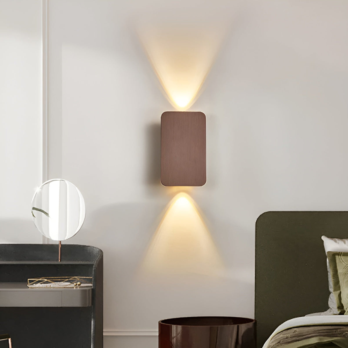 Rectangular LED Wall Sconce for Hallway and Staircase | Up and Down Beam in Warm, Neutral or Cool White | Surface Mount