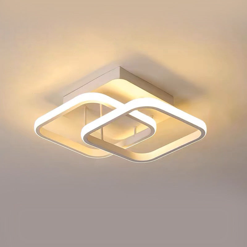 White LED Ceiling Light | Circular Flush Mount Design | Even Illumination for Hallways and Living Rooms