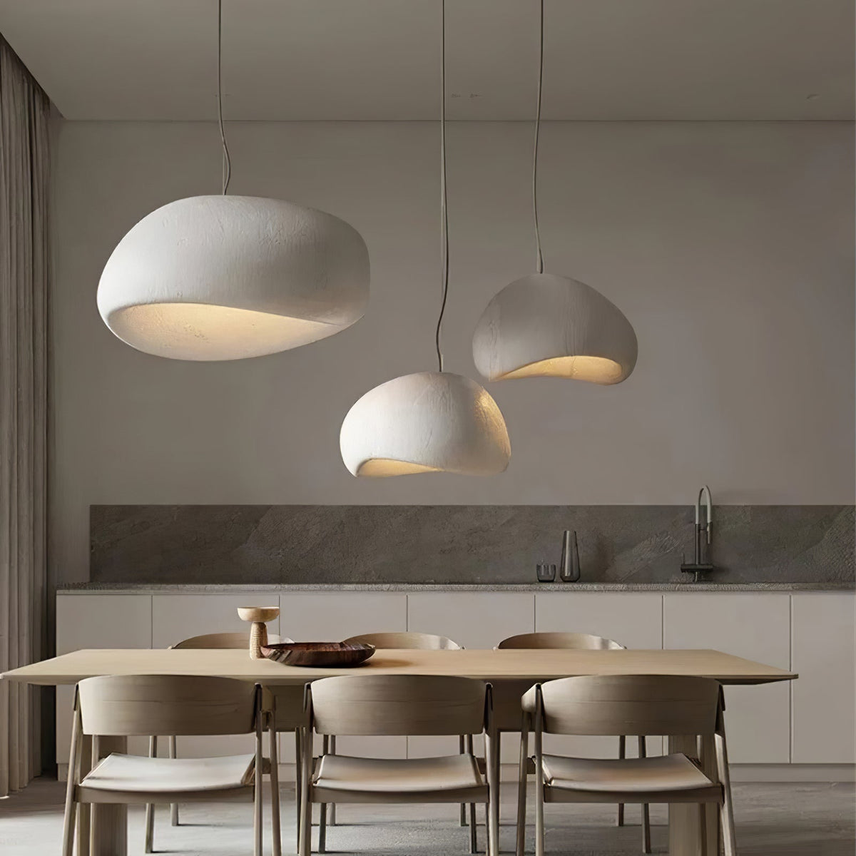 Wabi Sabi Cocoon Pendant Light | Organic Paper Shade Design | Soft Ambient Lighting for Living Rooms and Bedrooms