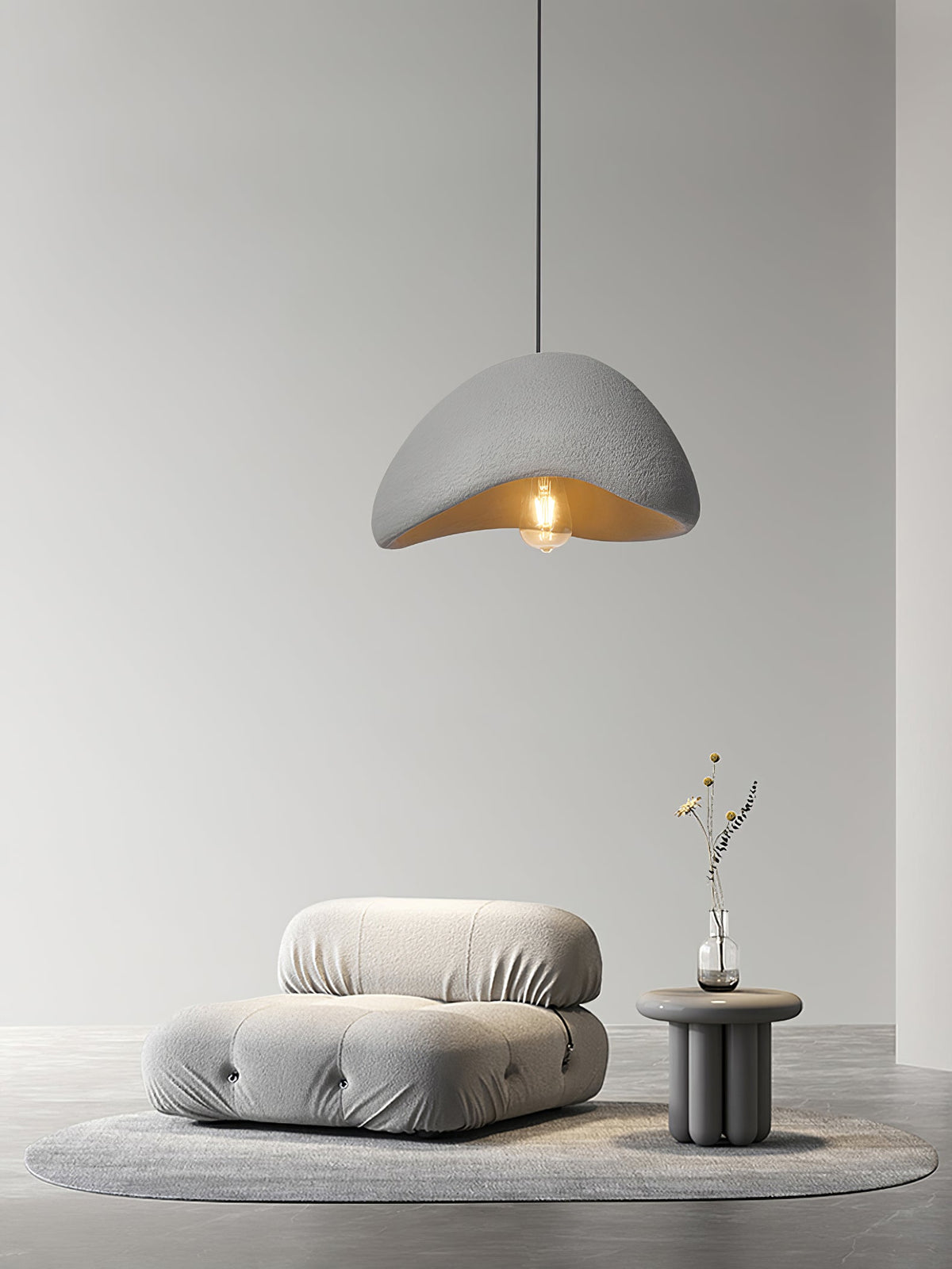 Wabi Sabi Cocoon Pendant Light | Organic Paper Shade Design | Soft Ambient Lighting for Living Rooms and Bedrooms