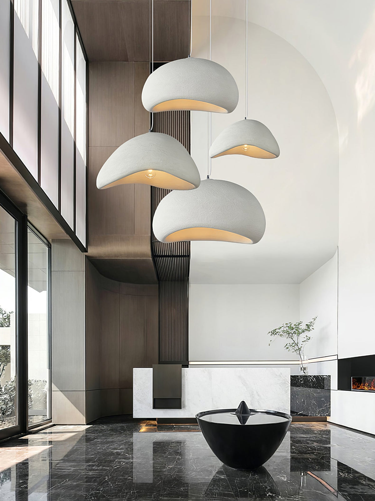 Wabi Sabi Cocoon Pendant Light | Organic Paper Shade Design | Soft Ambient Lighting for Living Rooms and Bedrooms
