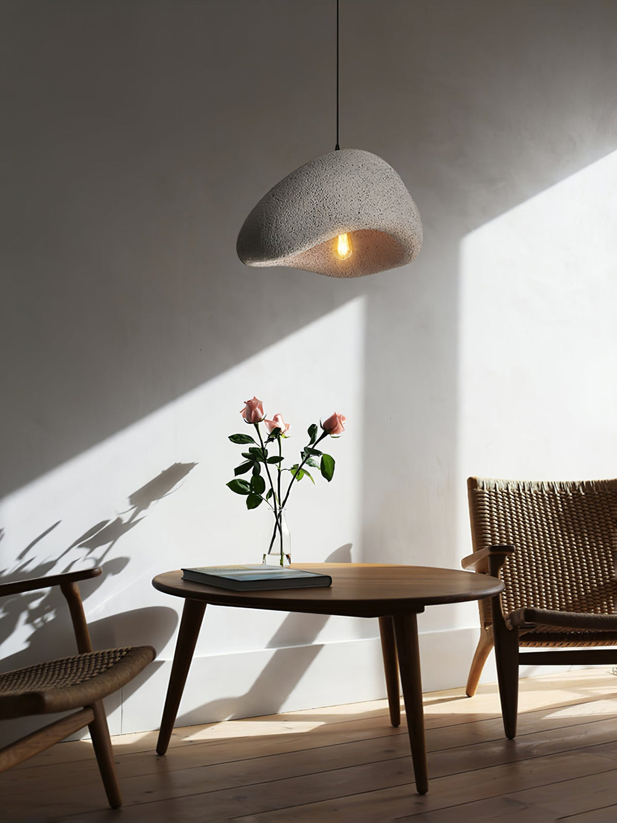 Wabi Sabi Cocoon Pendant Light | Organic Paper Shade Design | Soft Ambient Lighting for Living Rooms and Bedrooms