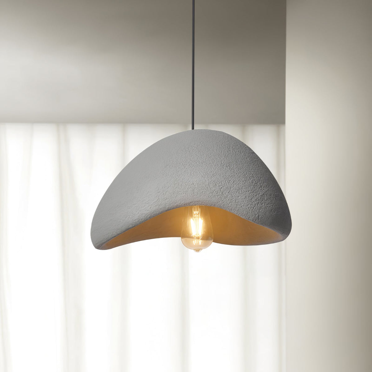 Wabi Sabi Cocoon Pendant Light | Organic Paper Shade Design | Soft Ambient Lighting for Living Rooms and Bedrooms