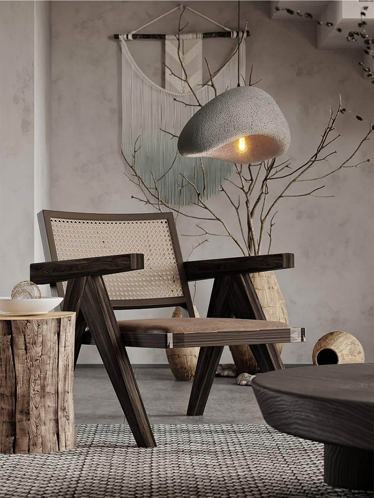 Wabi Sabi Cocoon Pendant Light | Organic Paper Shade Design | Soft Ambient Lighting for Living Rooms and Bedrooms