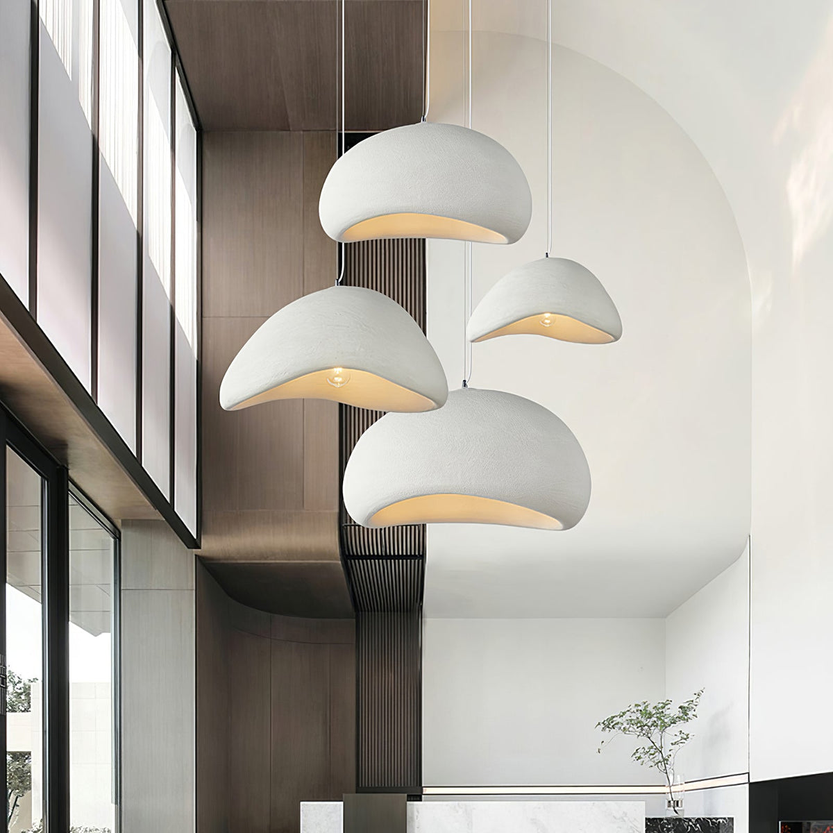 Wabi Sabi Cocoon Pendant Light | Organic Paper Shade Design | Soft Ambient Lighting for Living Rooms and Bedrooms