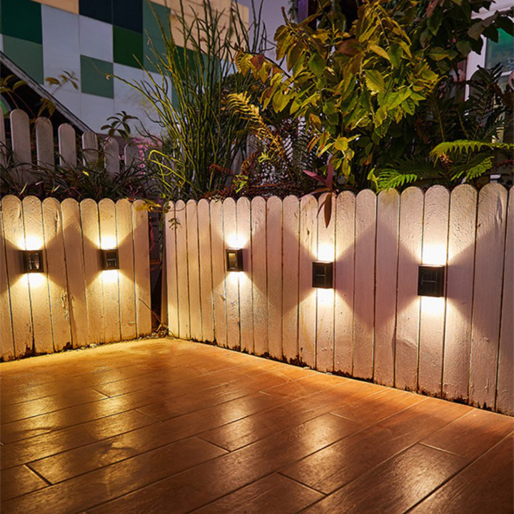 Solar LED Wall Lamp | Cordless with Automatic Dusk-to-Dawn Lighting | For Exterior Walls, Fences, and Entrances