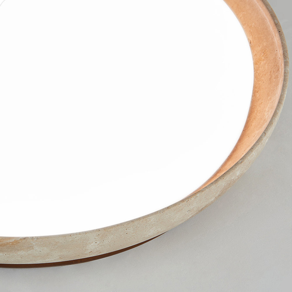 Travertine Ceiling Light with Acrylic Diffuser | High CRI 95+ Color Accuracy | Low-Profile Flush Mount for Bedrooms and Hallways