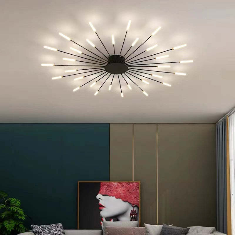 Fireworks-Style LED Ceiling Light | Multi-Arm Radiating Design | Available in Black or Gold Finishes