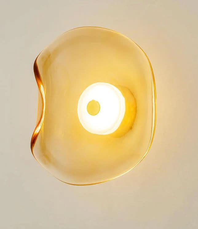 Modern LED Glass Wall Sconce | Decorative Glass Shade | Wall-Mounted for Living Rooms and Bedrooms