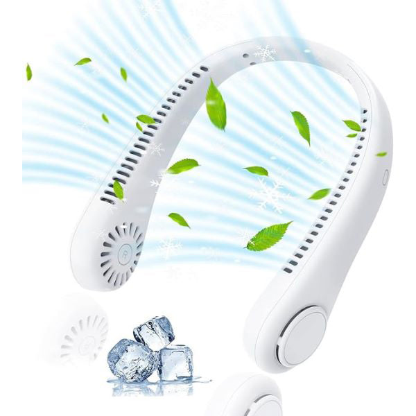 Portable Neck Fan with 360-Degree Airflow | Rechargeable Battery Up to 10 Hours | Hands-Free Cooling for Commuting and Work