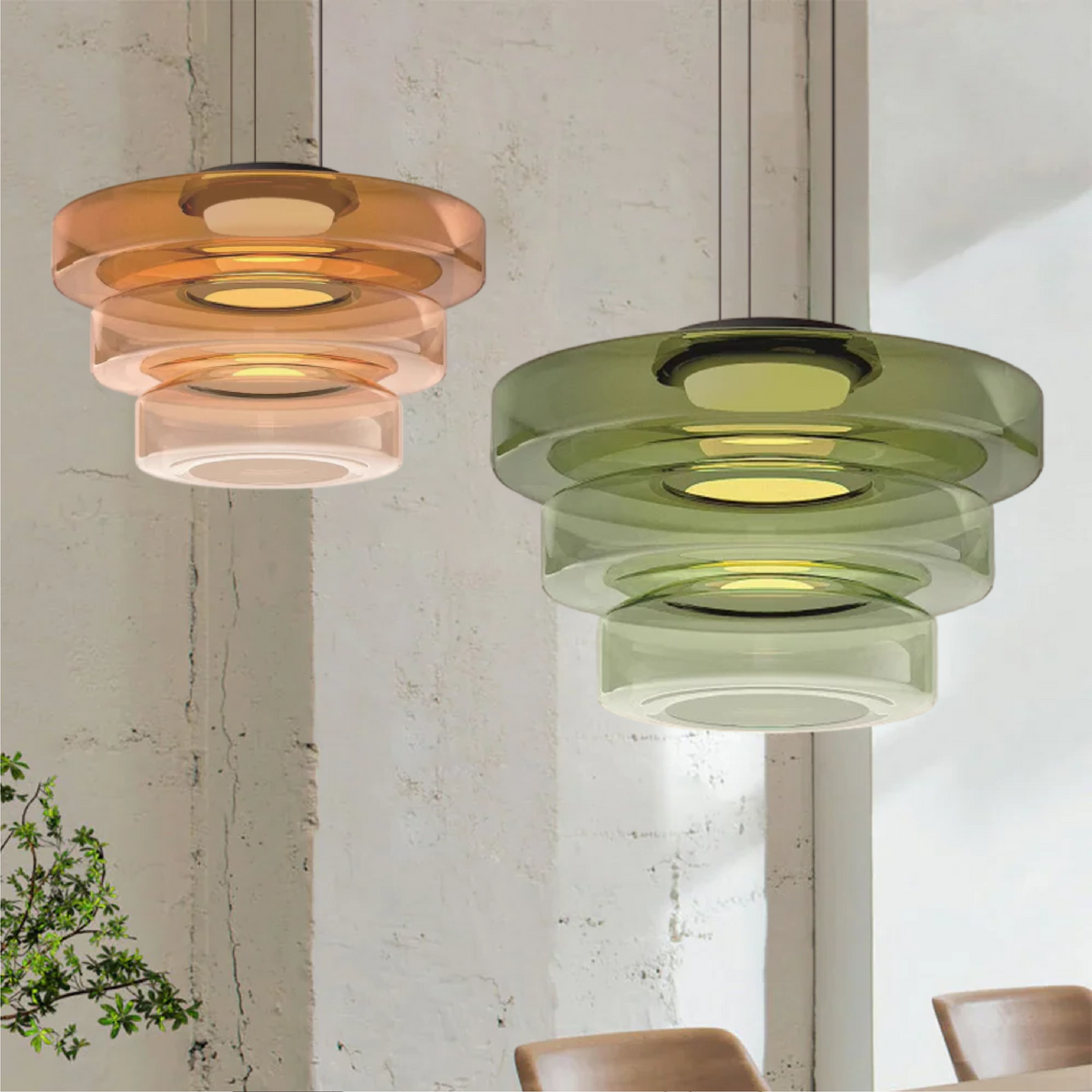 Bauhaus Glass Pendant Light | Smooth Geometric Shade | Ceiling-Suspended Lighting for Kitchens and Living Areas