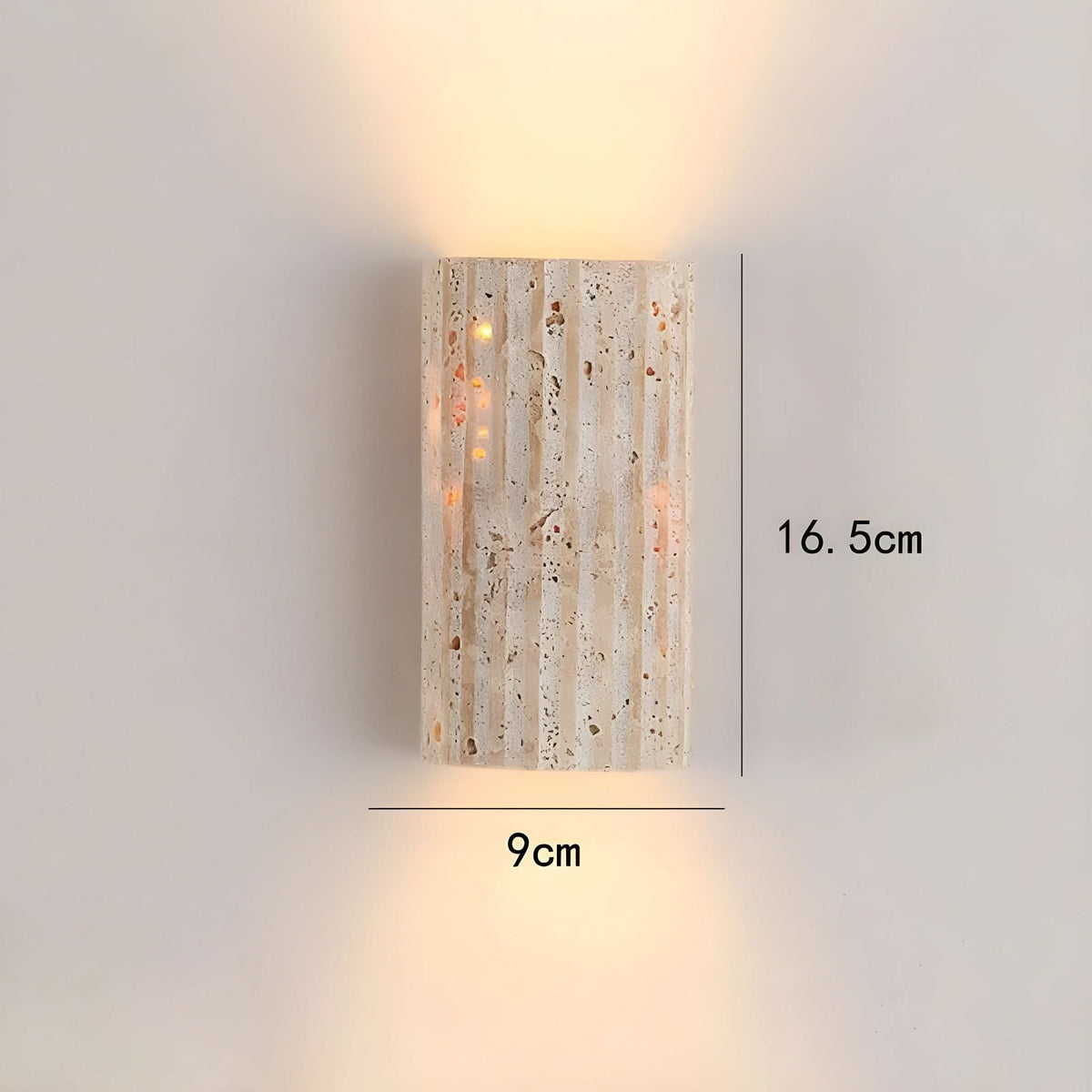 Natural Stone LED Wall Sconce | Integrated Lighting with Substantial Look | Wall-Mounted for Living Rooms and Hallways