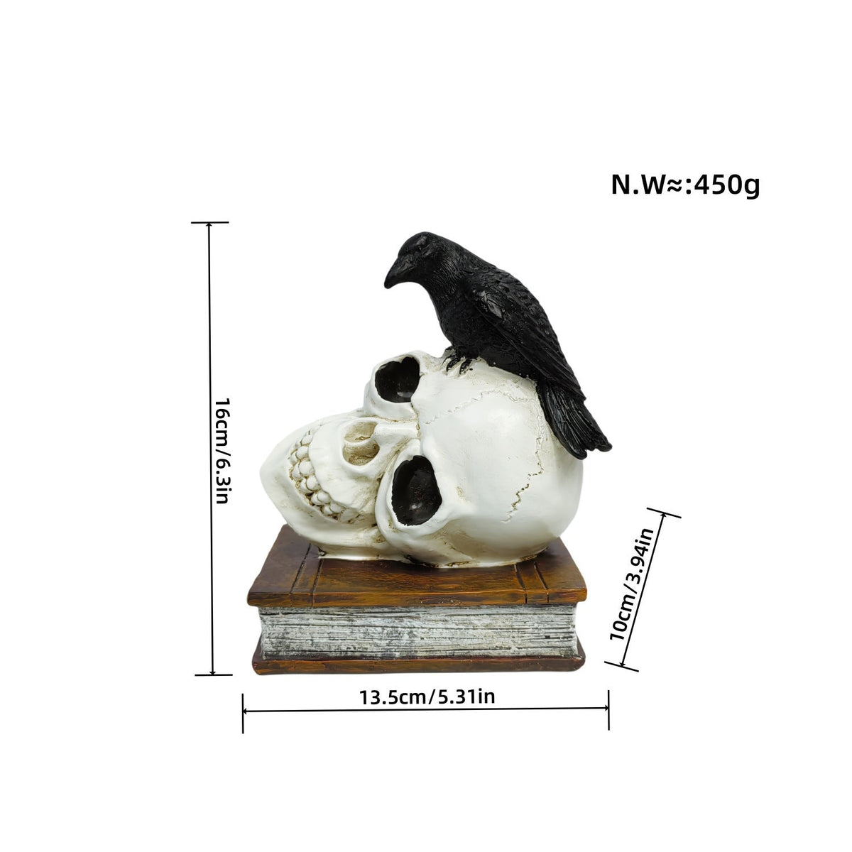 Halloween Skeleton Floral Decorative Figure | Available in 7 Colors | Stands on Shelves, Mantels, and Side Tables