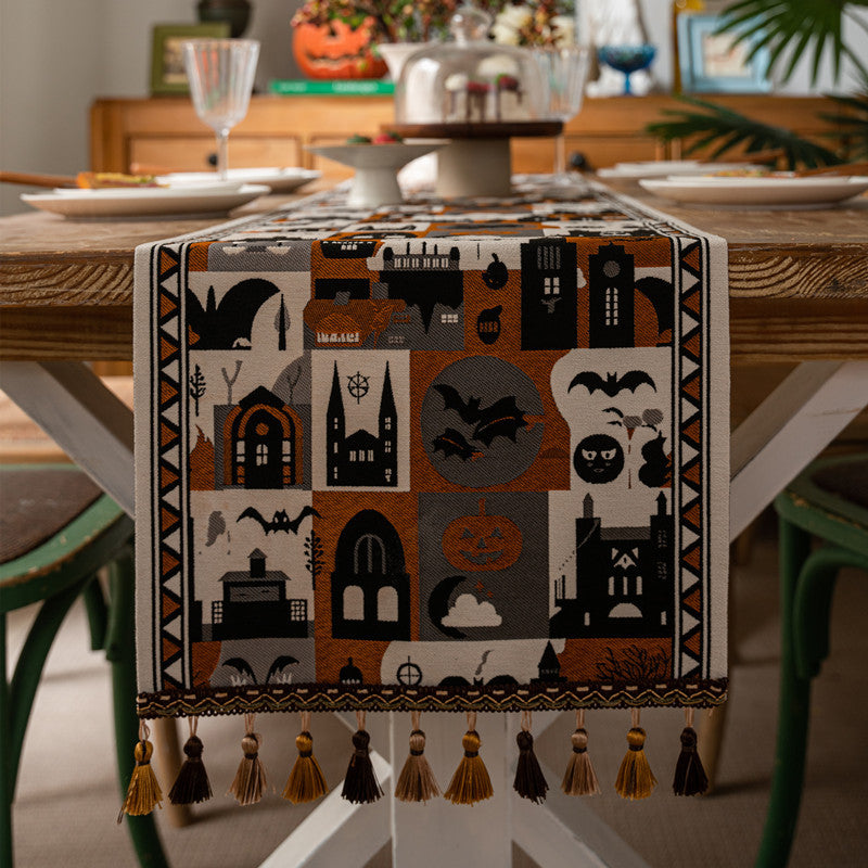 Halloween Table Runner | Available in Black, Kürbis, Yellow | Sets the Table for Dinners, Parties, and Buffets