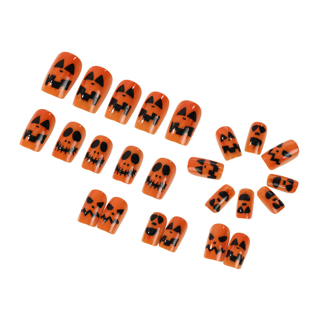 Halloween Press-On Nails | Available in White, Transparent | Glue-Free Application in Minutes for Parties and Nights Out