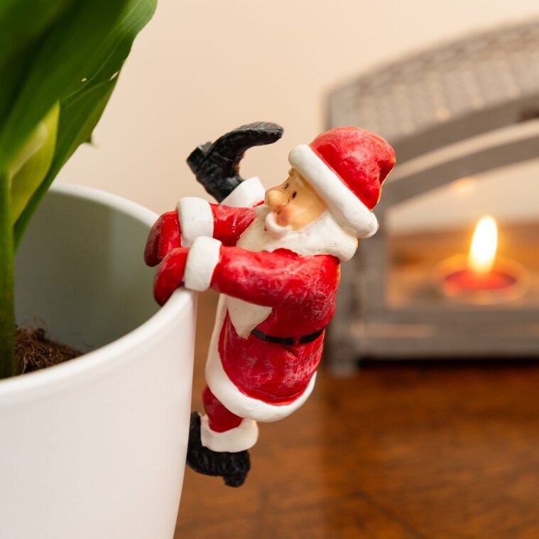Snowman and Santa Christmas Decorations for Plant Pots